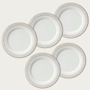 【SALE】[ノリタケ]ベージュ唐草　25.5cmプレート5枚セット　